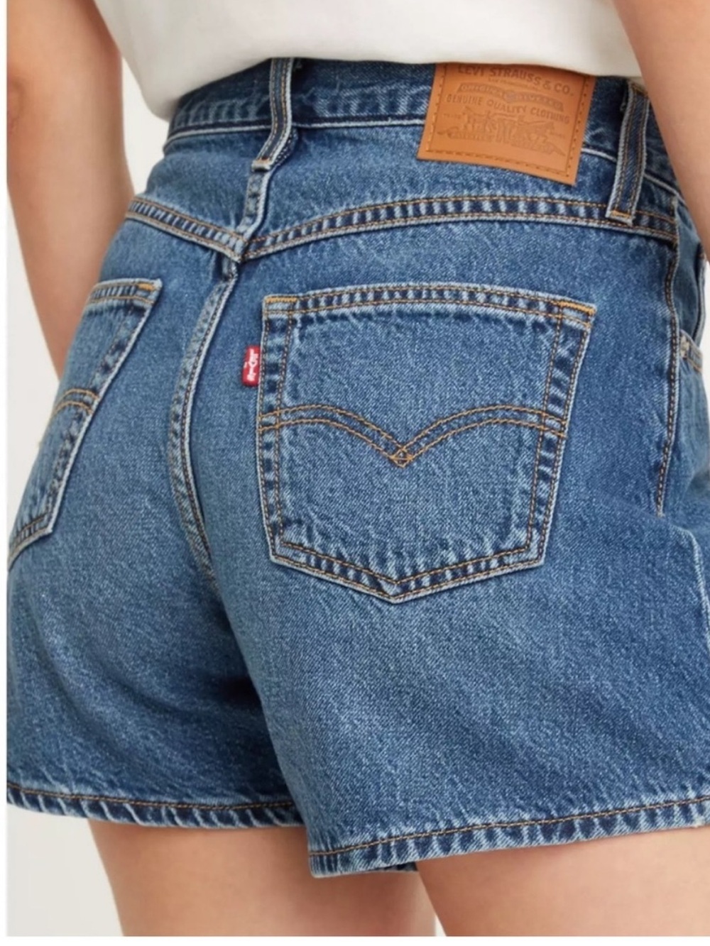 Levi's Classic Medium Blue Denim High-Rise Jean Shorts